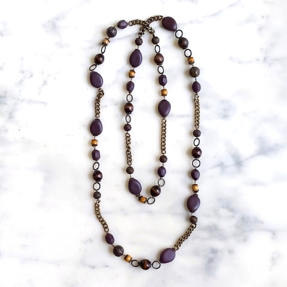 NWOT. The Limited Multiple Shapes/Colors/Materials Chained Necklace. - Picture 3 of 5